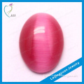 Charming high quality pink oval shape gem stone rings cat eye